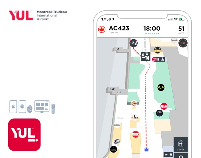 Montréal-Trudeau Airport passenger navigation application