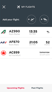 App listing of Flights